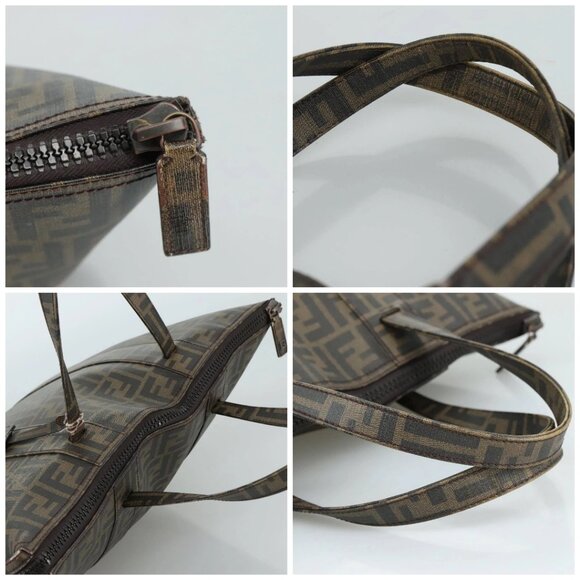 FENDI Zucca Canvas Tote Bag PVC Brown Black 7Va196 Auth mr923 - Picture 16 of 16